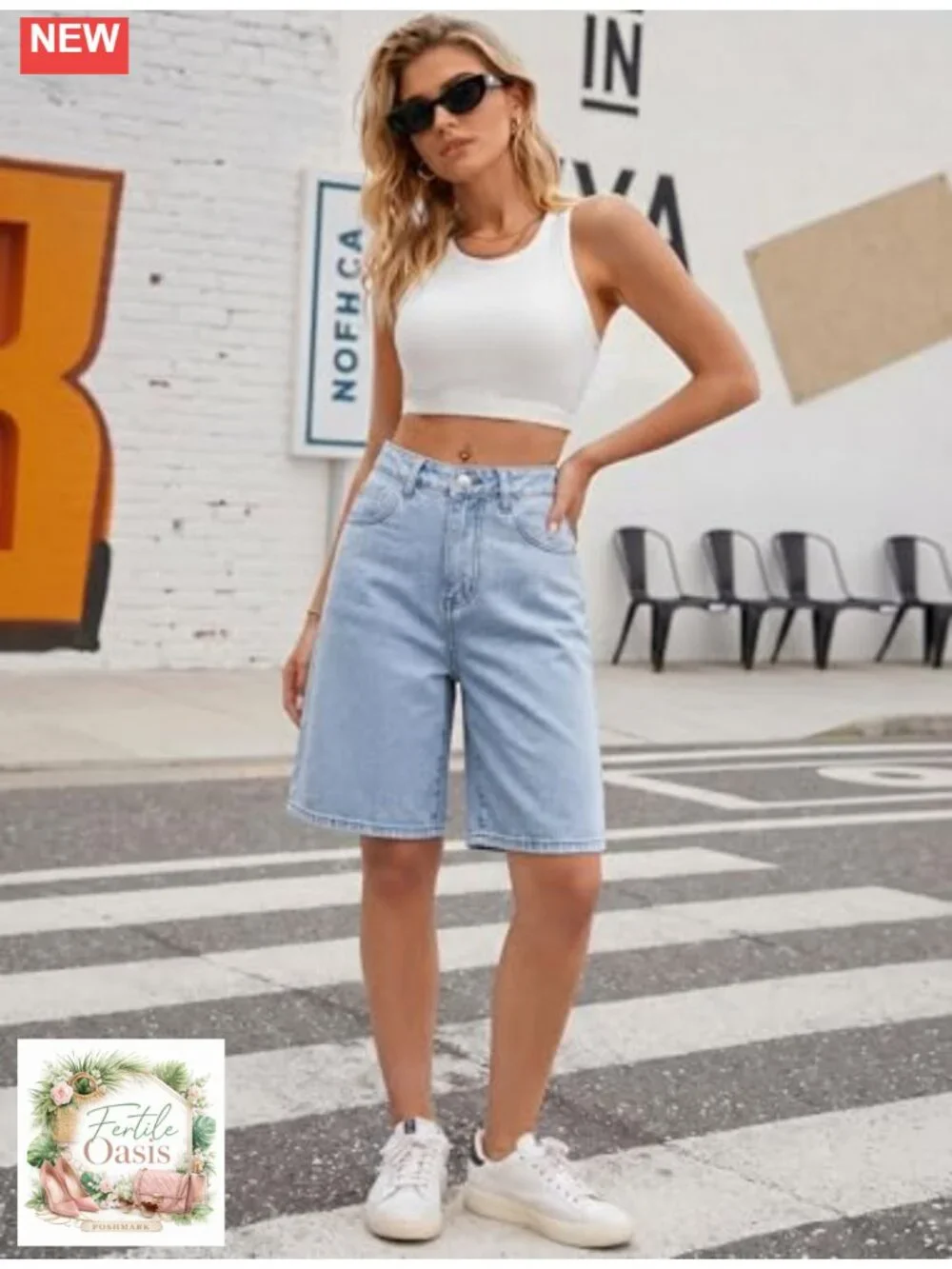 Baggy Wide Leg Long Bermuda Denim Shorts for Women Y2K Streetwear with Pockets